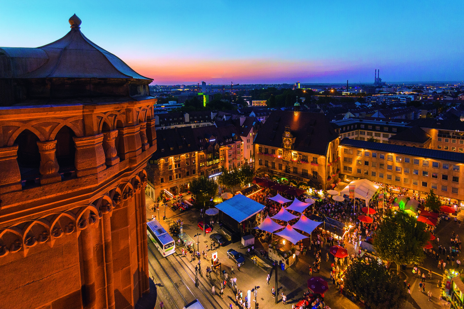 Heilbronner Weindorf – Luftaufnahme am Marktplatz